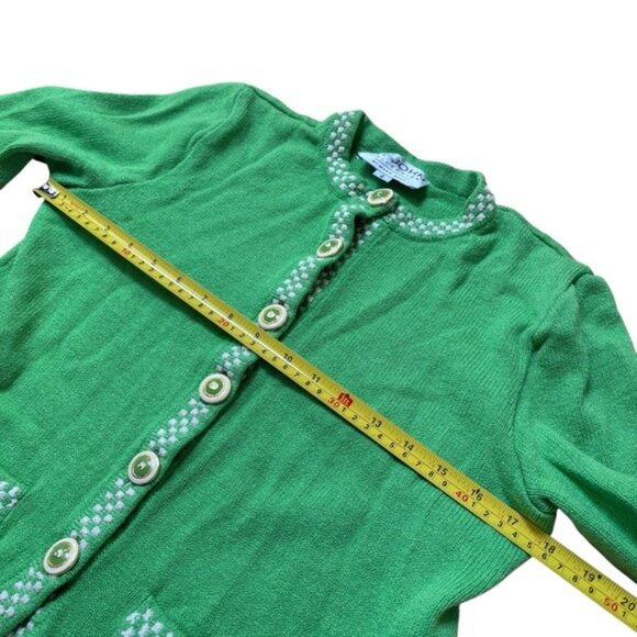 St. John Green Cardigan Sweater Size 4 - Picture 5 of 5